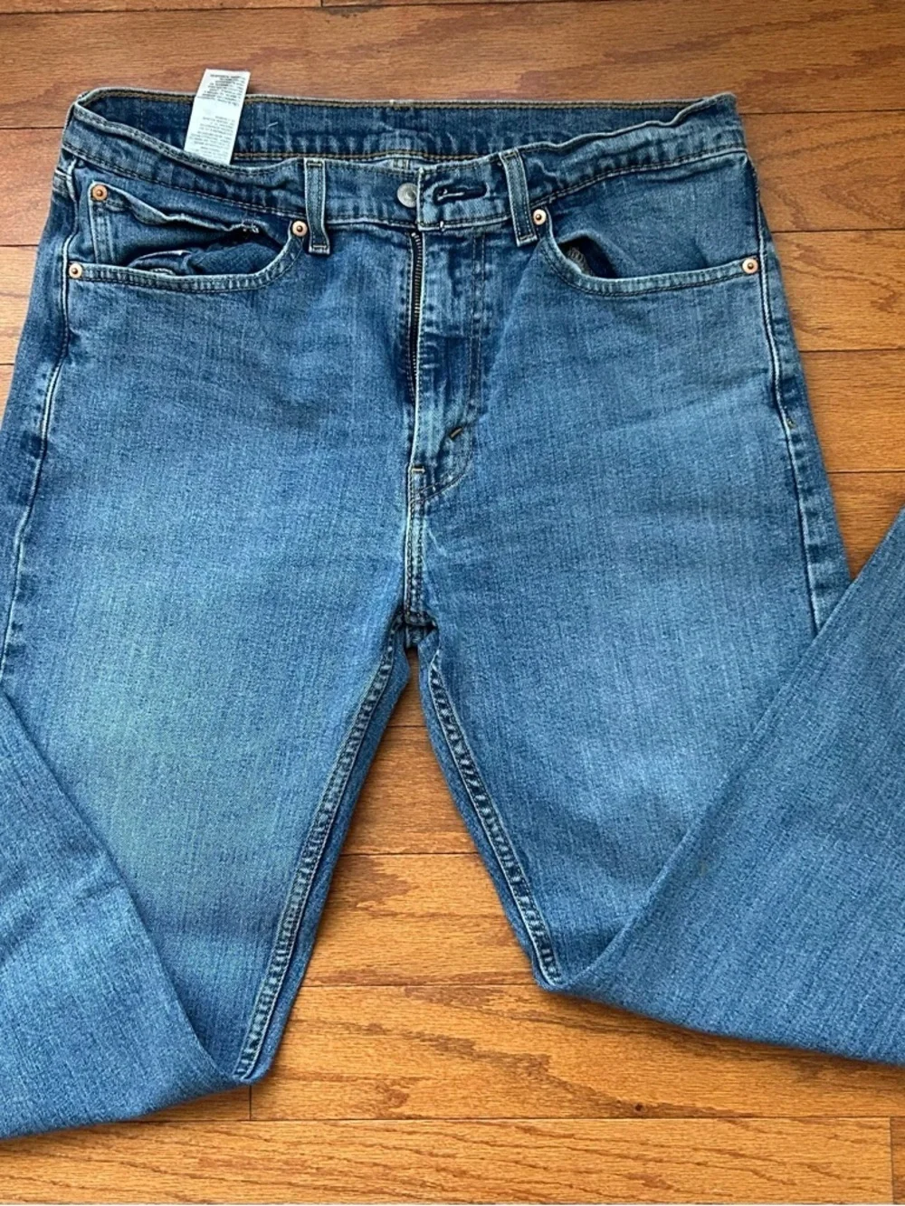 Levi's Blue Denim Jeans with Tan Leather Patch